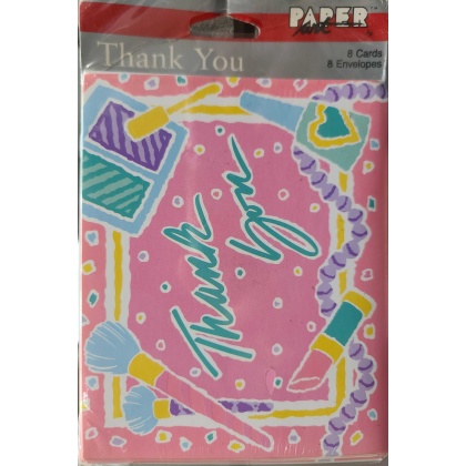 Paper Art Thank You Invitations Makeup - 8 Pack