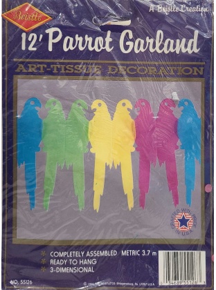 Beistle 12' Parrot Garland Art-Tissue Decoration