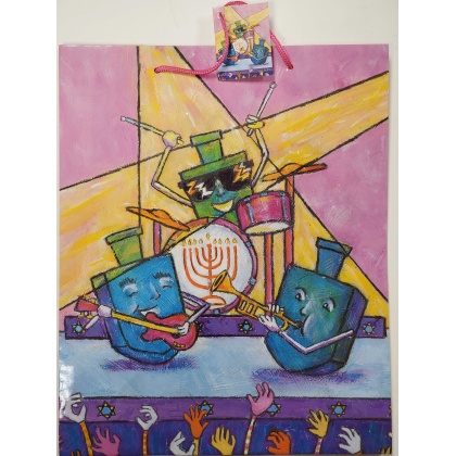 Dreidel Band Large Gift Bag