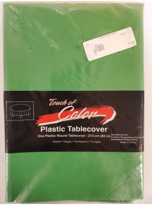 GREEN Round Plastic Table Cover by Touch Of Color