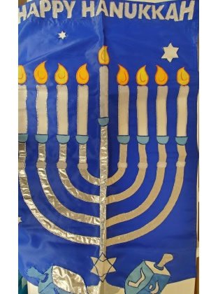 Happy Hanukkah Nylon Applique Flag