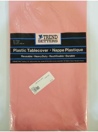 PINK Rectangle Plastic Table Cover by Trend Setters