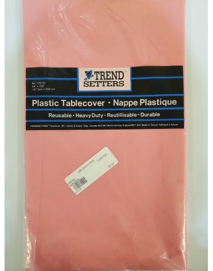 PINK Rectangle Plastic Table Cover by Trend Setters