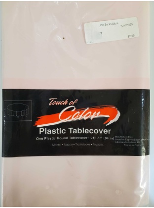 PINK Round Plastic Table Cover by Touch Of Color