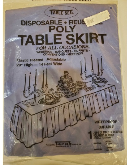 PURPLE Rectangle Adjustable Plastic Table Skirt by Table Mate
