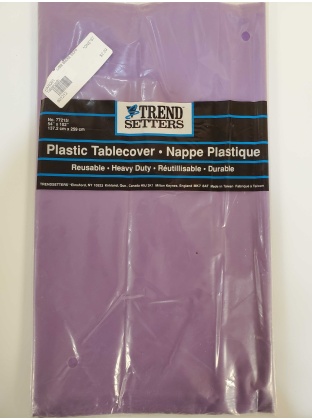 PURPLE Rectangle Plastic Table Cover by Trend Setters