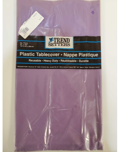 PURPLE Rectangle Plastic Table Cover by Trend Setters