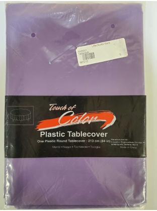 PURPLE Round Plastic Table Cover by Touch Of Color