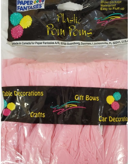 Paper Fantasies Plastic Pom Poms - Pink