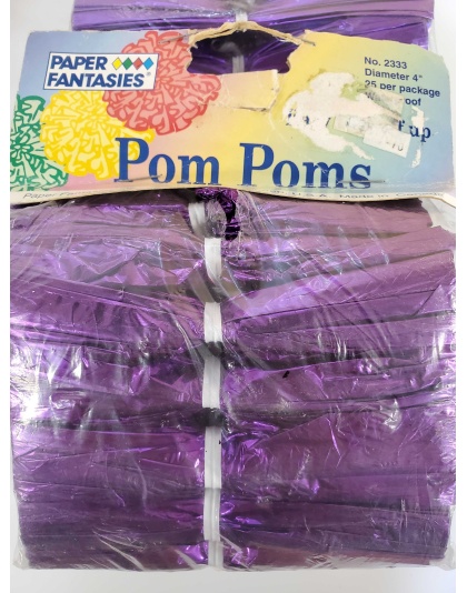 Paper Fantasies Plastic Pom Poms - Purple