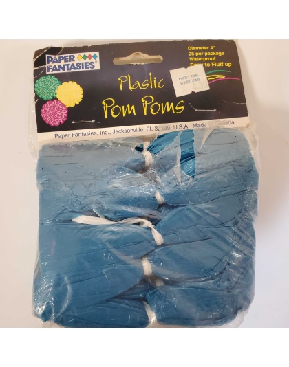 Paper Fantasies Plastic Pom Poms - Turquoise