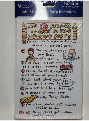 Paramount Cards Top 10 Reasons to Come to this Party! Invitations - 8 count