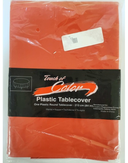 RED Round Plastic Table Cover by Touch Of Color
