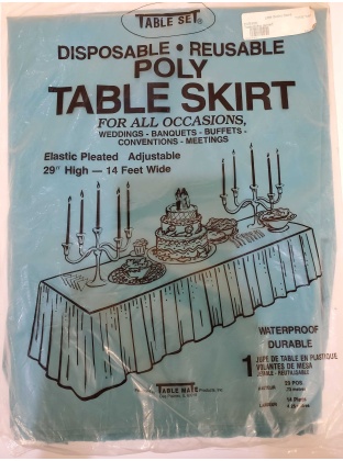 TEAL Rectangle Adjustable Plastic Table Skirt by Table Mate