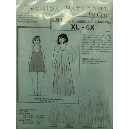 Classic slip/camisole sewing pattern Size XL-6X
