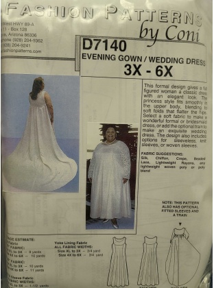 Evening Gown/Wedding dress D7140 Size 3x-6x