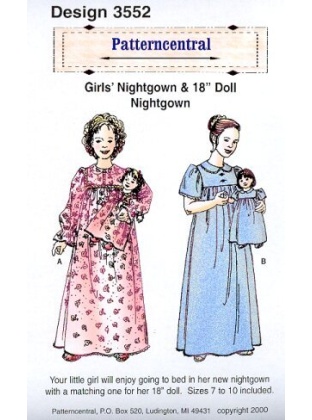 Girls Nightgown & 18 in. Doll Nightgown Size 7-10