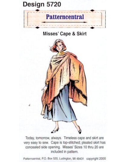 Misses Cape & Skirt sewing pattern by Patterncentral