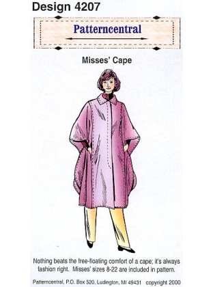 Misses Cape sewing pattern Size 8-22