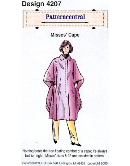 Misses Cape sewing pattern Size 8-22