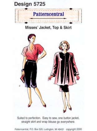 Misses Jacket top & skirt sewing pattern by Patterncentral
