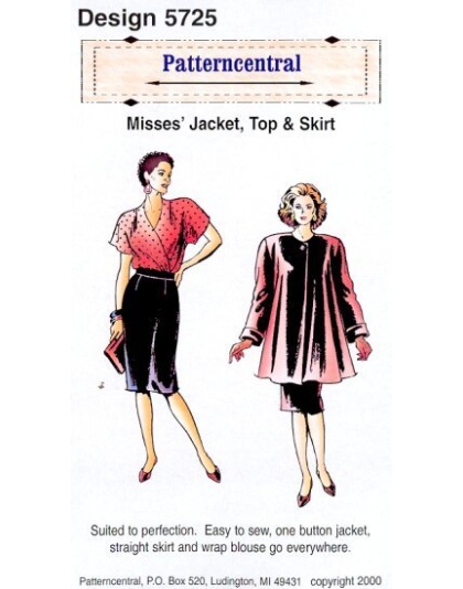 Misses Jacket top & skirt sewing pattern by Patterncentral