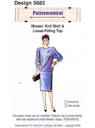 Misses Knit Skirt & Loose-fitting top