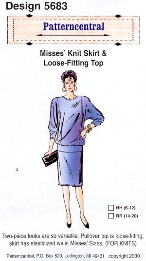 Misses Knit Skirt & Loose-fitting top