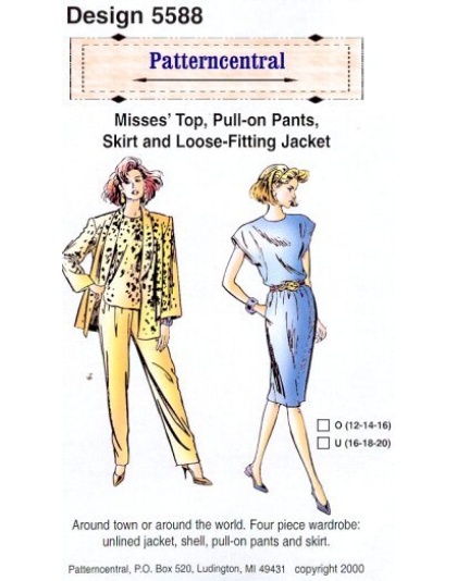 Misses Top pull-on Pants Skirt and Loose-fitting jacket