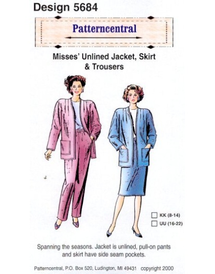 Misses Unlined Jacket Skirt & Trousers