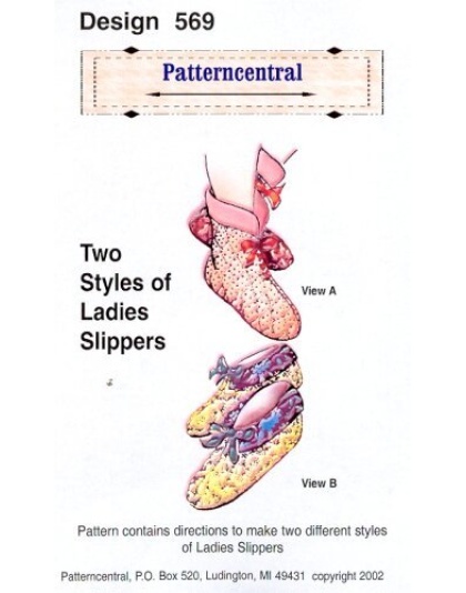 Two Styles of Ladies Slippers sewing pattern